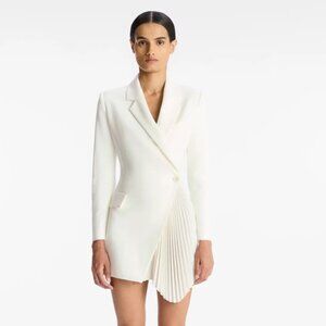 A.L.C. Juliet Pleated Blazer Dress White 00